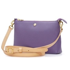 シュリンクレザーアクセサリーポーチ＆ショルダーストラップセット（【冬季カラー】ビジューパープル）|レディース|Gran cr&#233;er