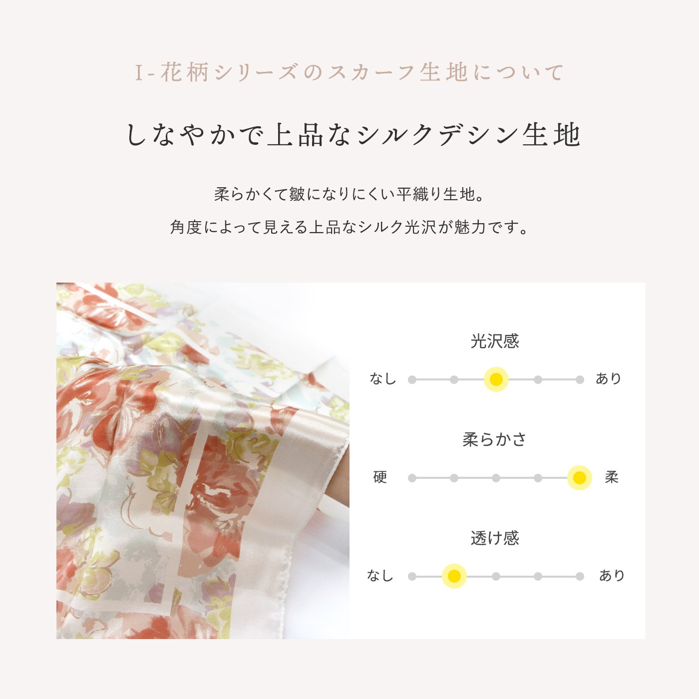 シルクスカーフ 68×68（I-花柄ミントグリーン） 【公式】Gran creer