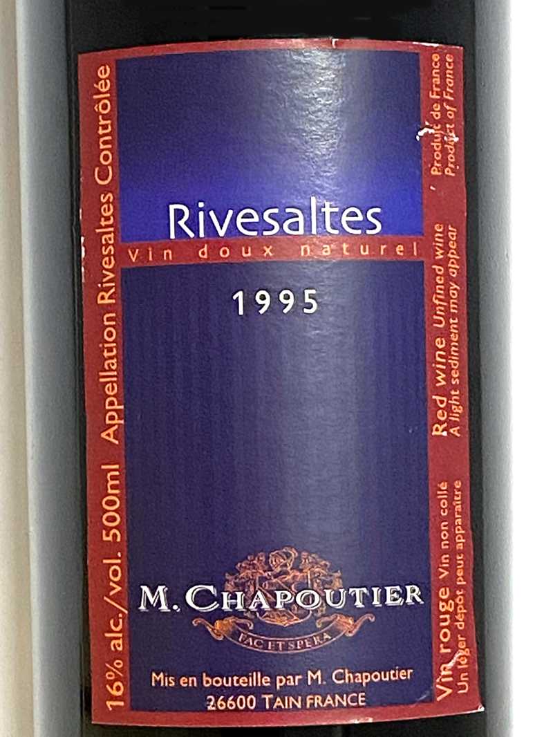 1995年 シャプティエ リヴザルト 500ml フランス 甘口 赤ワイン