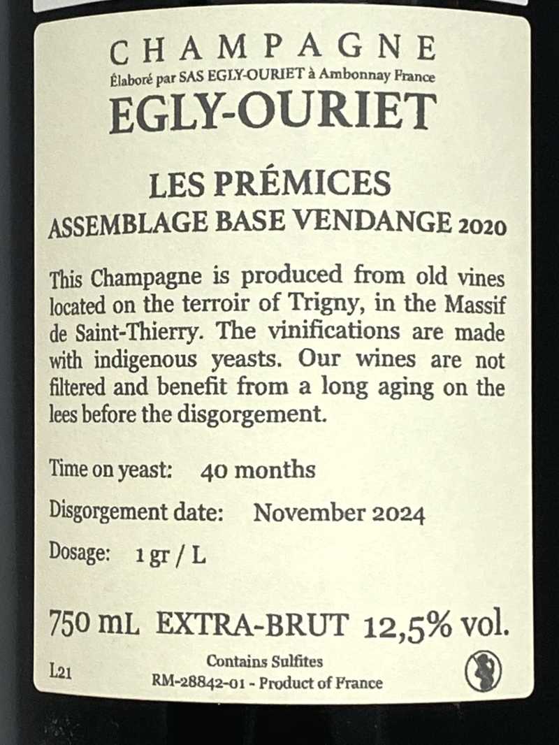 エグリ ウーリエ シャンパーニュ レ プレミス エクストラ ブリュット