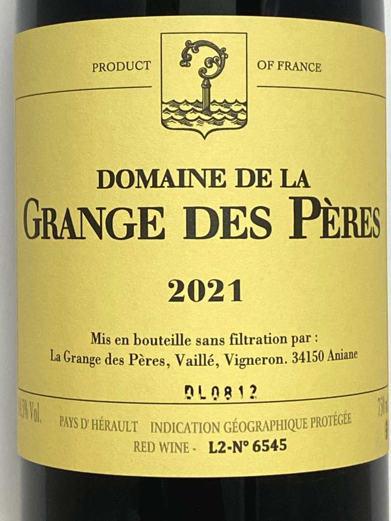 2021年 ラ グランジュ デ ペール ルージュ ヴァン ド ペイ ド レロー 750ml フランス 赤ワイン
