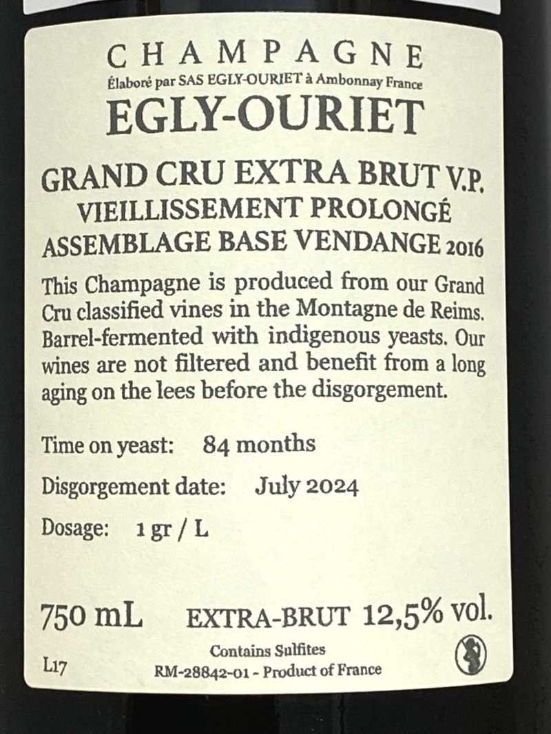 エグリ ウーリエ シャンパーニュ V.P. エクストラ ブリュット 750ml