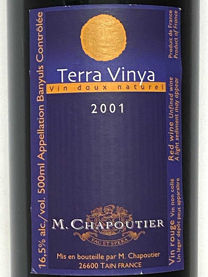 2001年 シャプティエ バニュルス テラ ヴィニャ 500ml フランス 甘口