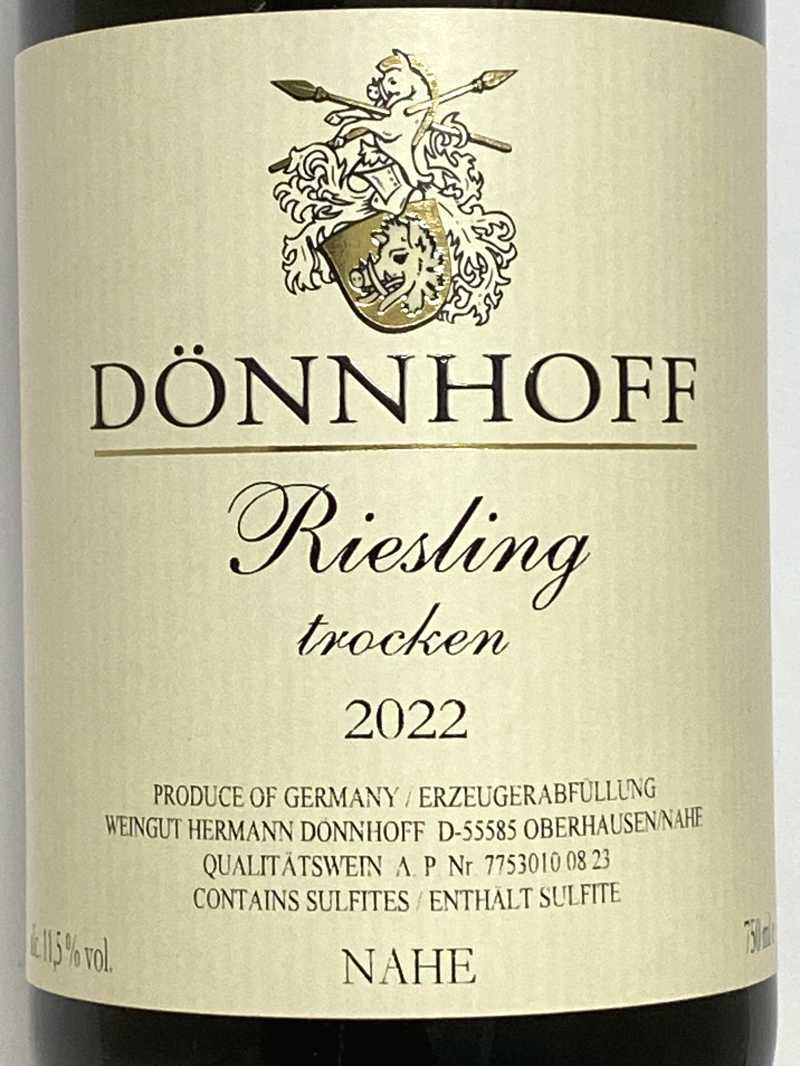 2022年 デーンホーフ ナーエ リースリング トロッケン QbA 750ml ドイツ 白ワイン