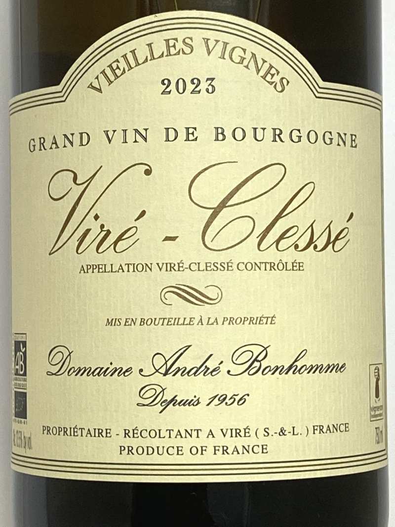 2023年 アンドレ ボノム ヴィレ クレッセ V.V. 750ml フランス ブルゴーニュ 白ワイン