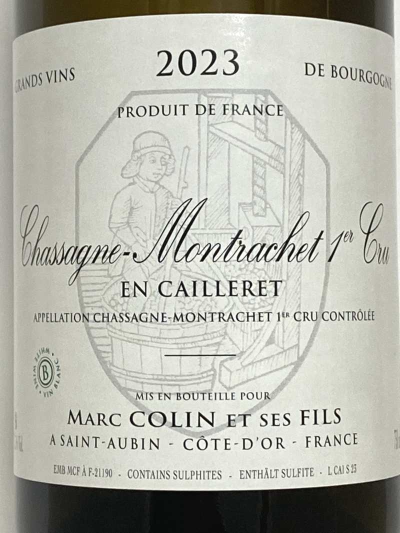 2023年 マルク コラン シャサーニュ モンラッシェ アン カイユレ 750ml フランス ブルゴーニュ 白ワイン