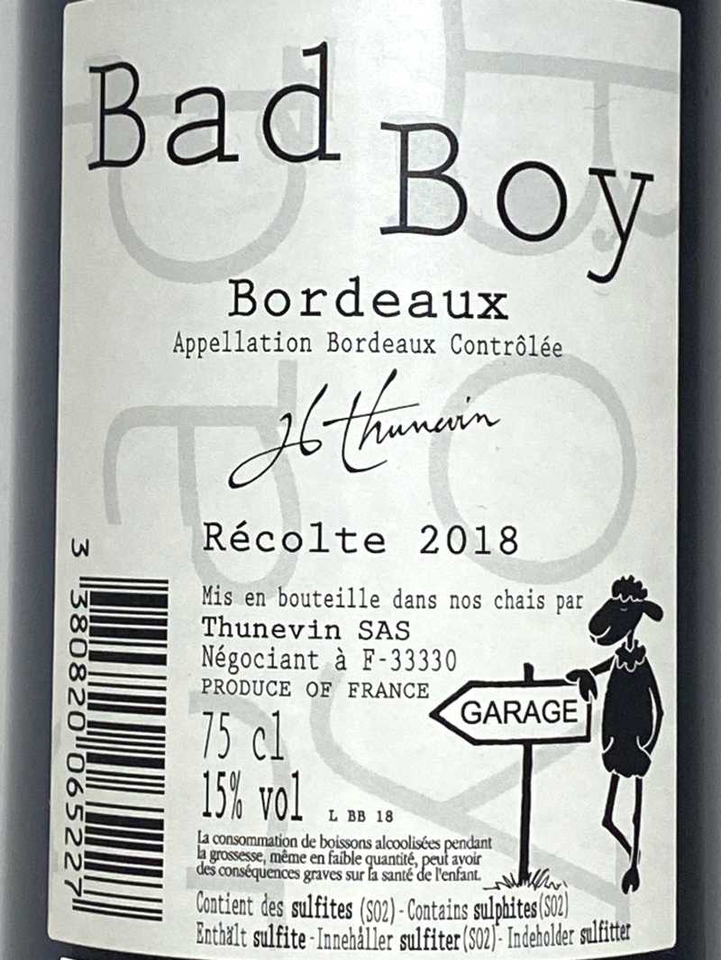 2018年 バッド ボーイ 750ml フランス ボルドー 赤ワイン |ジャン
