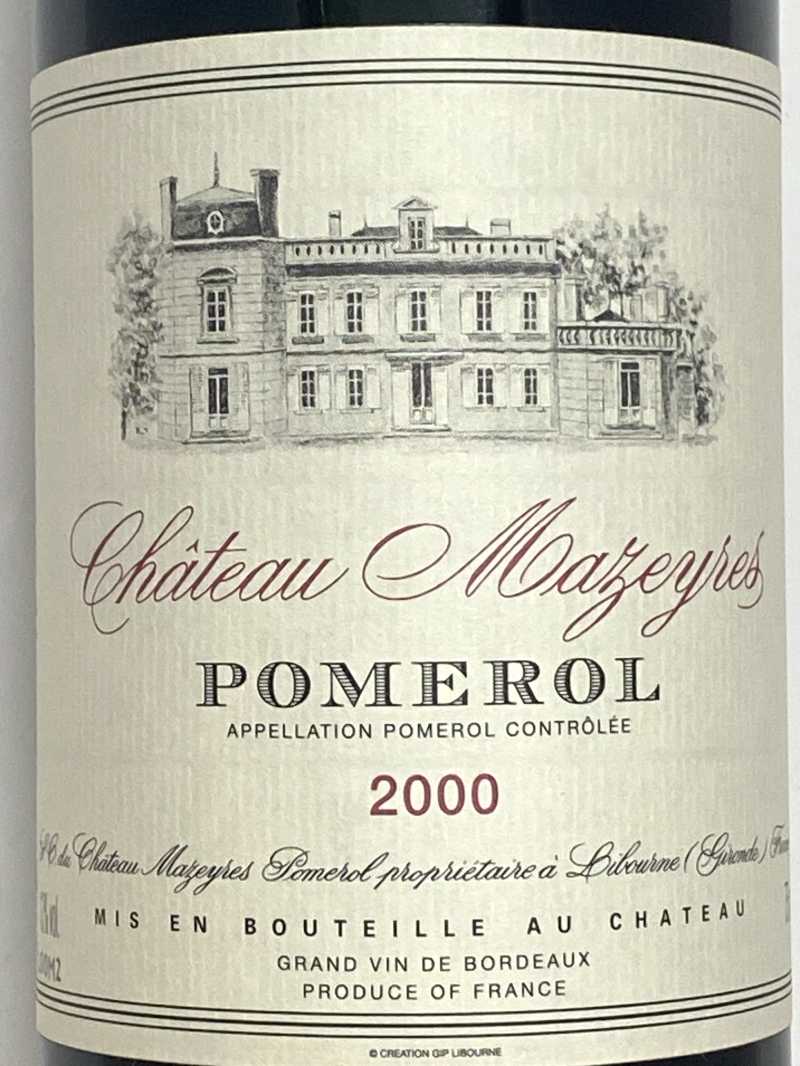 2000年 シャトー マゼール 750ml フランス ボルドー 赤ワイン |2000年