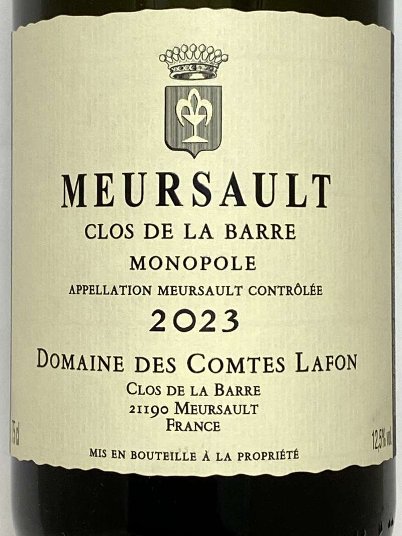2023年 コント ラフォン ムルソー クロ ド ラ バール 750ml フランス