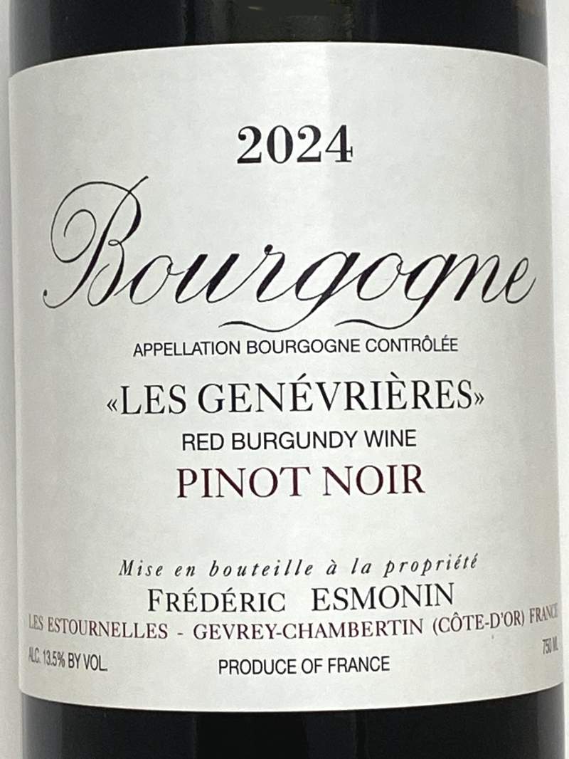 2024年 フレデリック エスモナン ブルゴーニュ ピノノワール レ ジュヌヴリエール 750ml フランス 赤ワイン