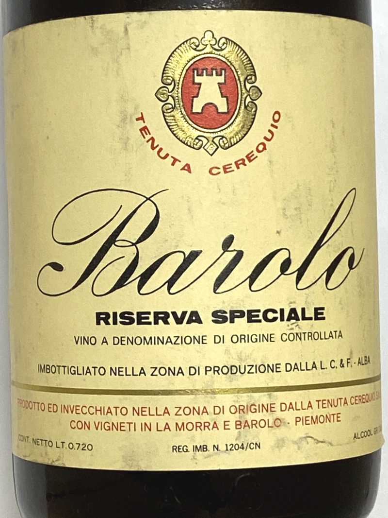 1969年 テヌータ チェレクィオ バローロ リゼルヴァ スペチャーレ 720ml イタリア ピエモンテ 赤ワイン