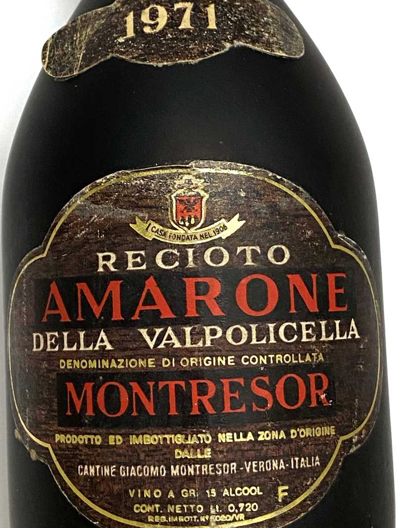 1971年 モントレソール アマローネ レチョート デッラ ヴァルポリチェッラ 720ml イタリア ヴェネト 赤ワイン