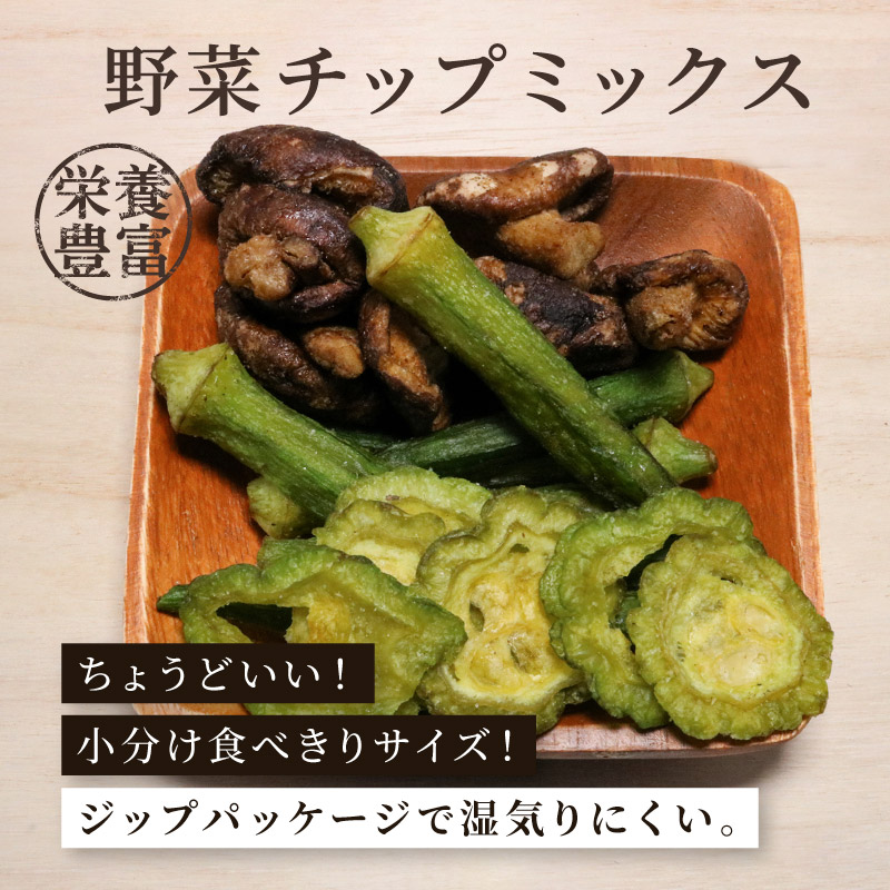 【1袋】 野菜チップミックス 65g しいたけ オクラ ゴーヤー