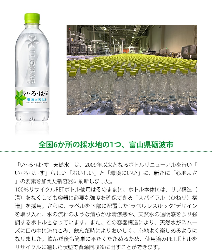 コカ・コーラ いろはす 540mlペットボトル 24本 [1ケース] 