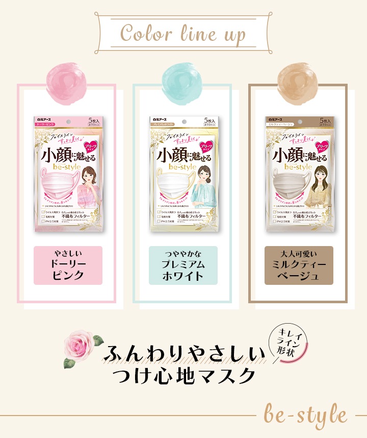 ビースタイル プリーツタイプ マスク 5枚入 3袋セット 