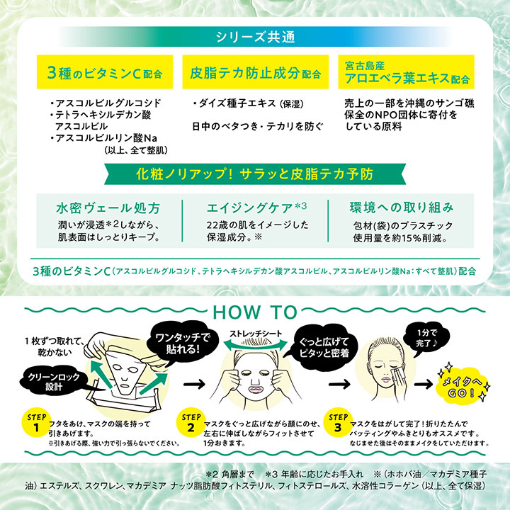 ＜夏季限定＞ サボリーノ 目ざまシート アイスクリアミント 28枚 3個 シートマスク スキンケア Saborino