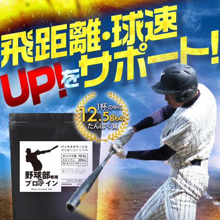 【2袋セット】野球部専用プロテイン スポドリレモン味 1kg×2袋【100食分】ジュニアプロテイン