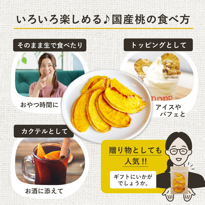 【季節数量限定】クノップ もりしたさん家の桃 25g 1袋