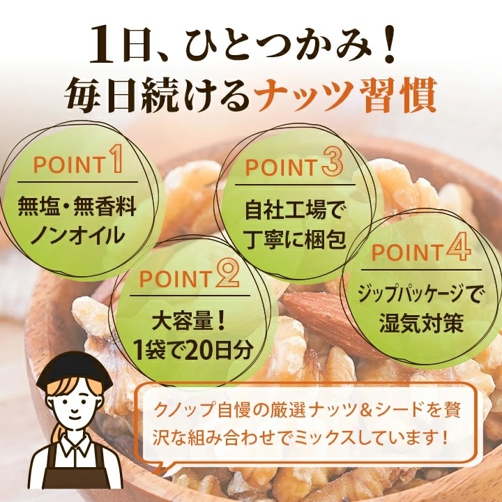 クノップ 5種類から選べる 無塩ミックスナッツ リッチ＆プレミアム