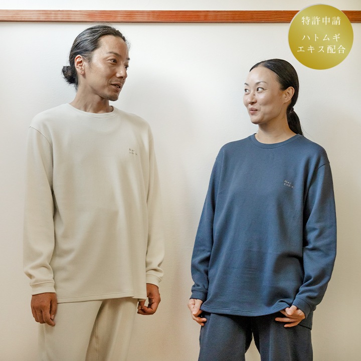 ネルコッチャ ハトムギ練り込みエイトロックスムース スウェットシャツ