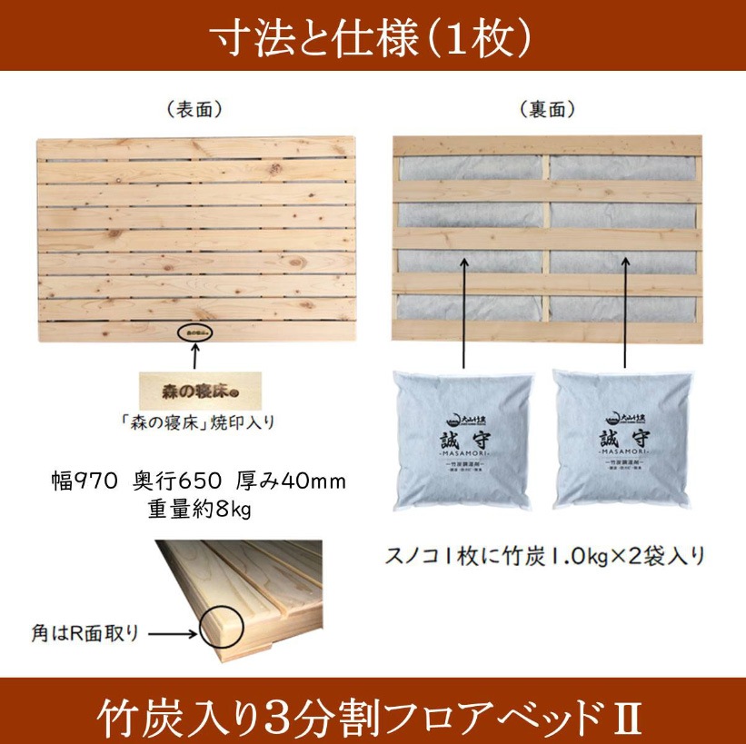 LIZUMO 森の寝床 3分割フロアベッドⅡS シングルサイズ 【メーカー直送】