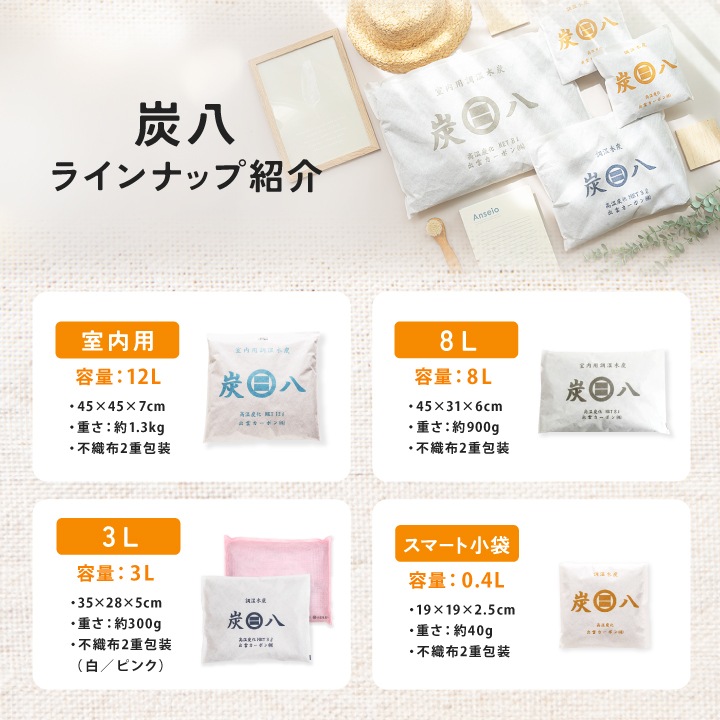3種類から選べる炭のお試しセット【炭八＆スミコロ】