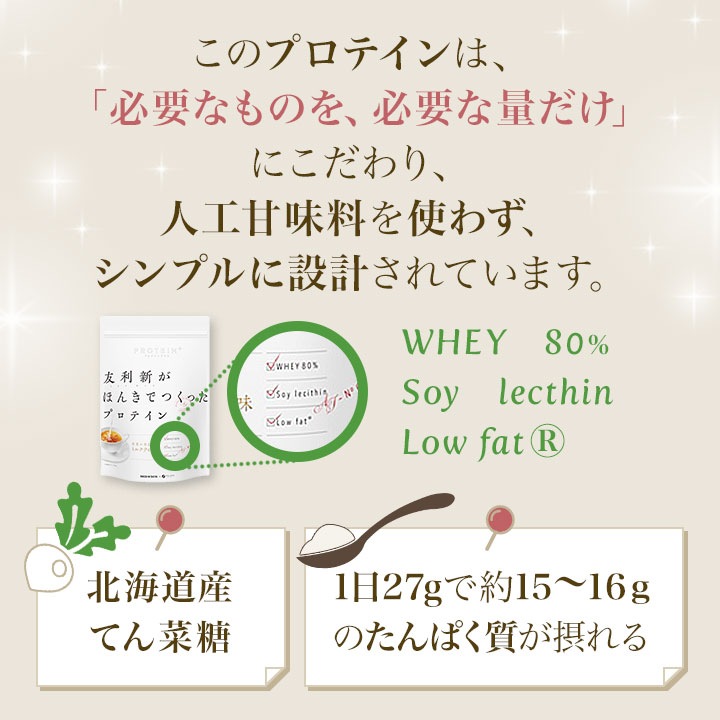 友利新がほんきでつくったプロテイン（抹茶味、ほうじ茶ラテ味、ミルクティー味）ファイン 351g 1袋【約13食分】