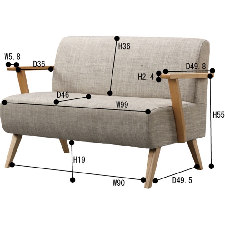 東谷 モティ ソファ二人掛【メーカー直送】