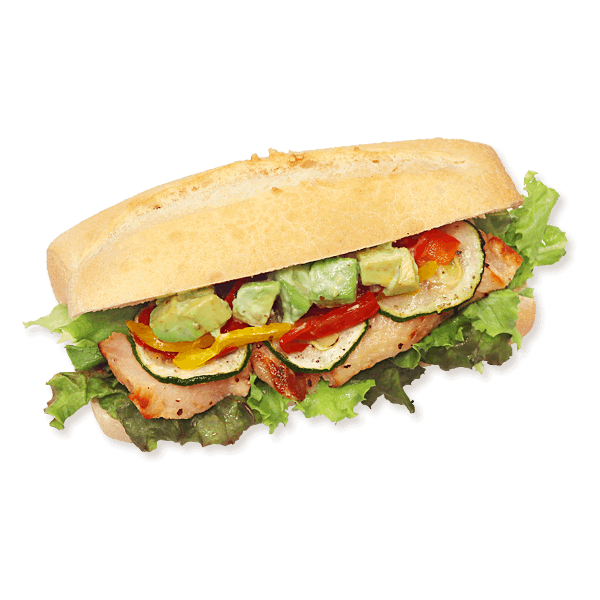 彩り野菜とグリルチキンサンド