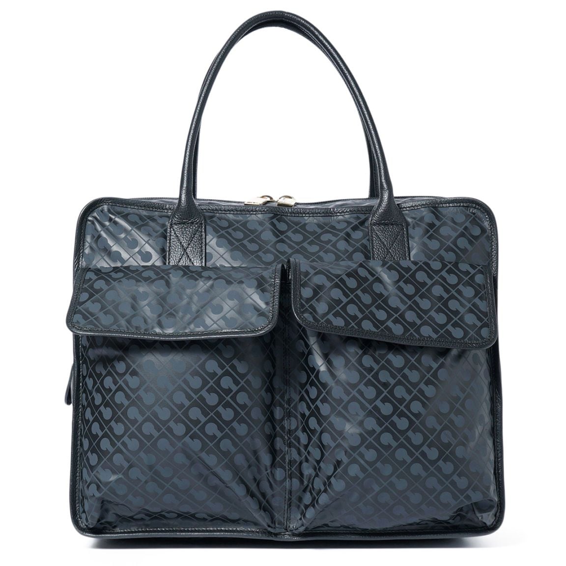 【美品】GHERARDINI ソフティ ロゴグラム 総柄 ミニハンドバッグ 黒 ゲラルディーニ GHERARDINI ショルダーバッグ ソフティ ICONIQ