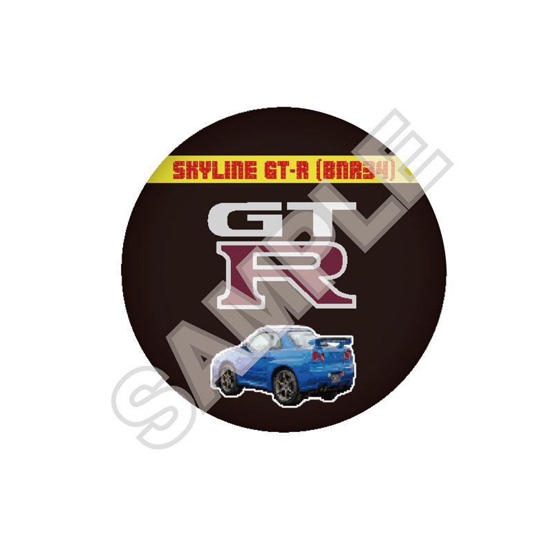 予約11/28〆【12月発売】NISSAN 8bitシリーズ 缶バッジ SKYLINE GT-R (BNR34) ロゴ