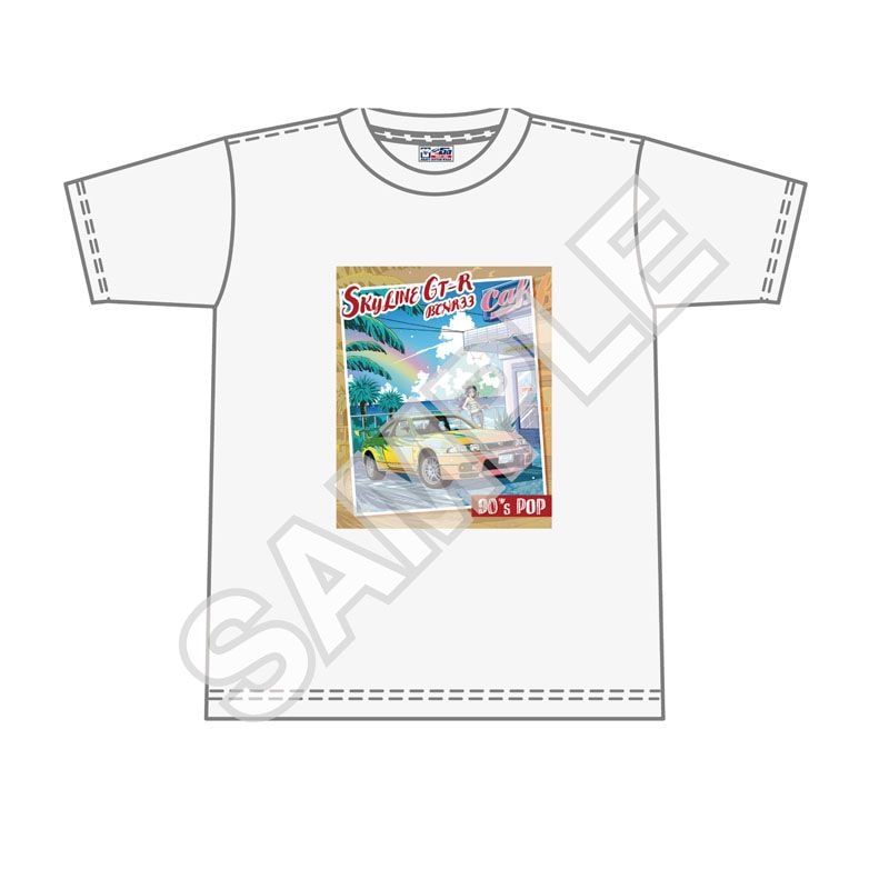 予約11/28〆【12月発売】NISSAN 90's POPシリーズ Tシャツ SKYLINE GT-R(BCNR33) 白 XL