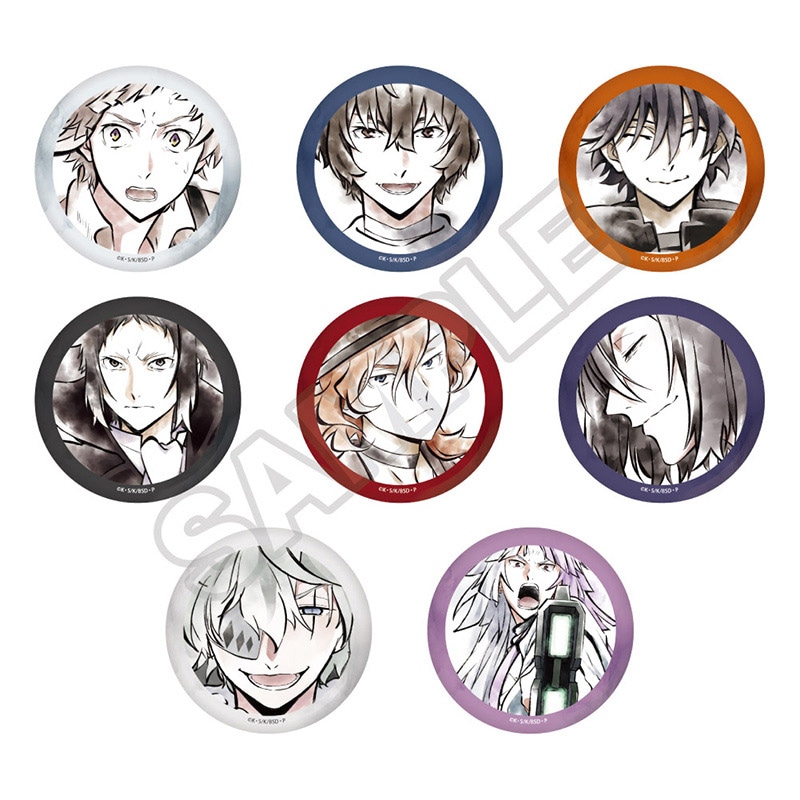 文豪ストレイドッグス 水墨画アート 缶バッジ ※1BOX=8入