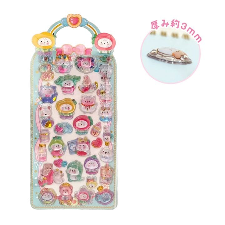 ★メール便★【2月発売】つやぷくシール ちゅるちゅるぷっくりシリーズ 緑