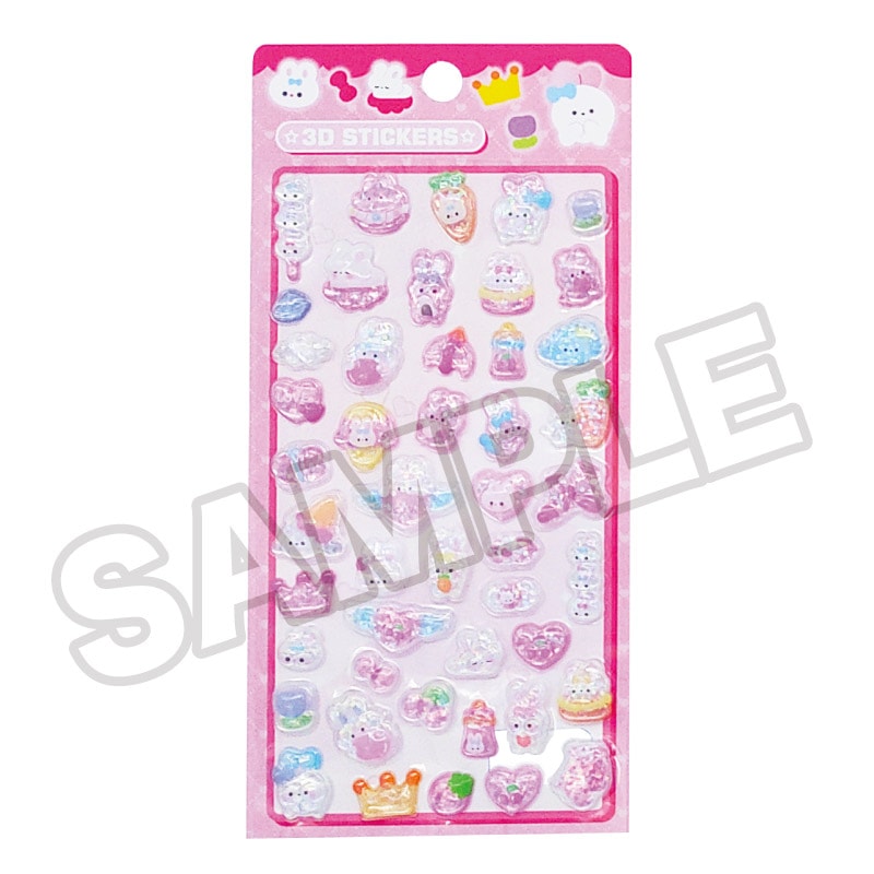 【即納品】★メール便★つやぷくシール 13-PK キラキラ うさぎ リボン
