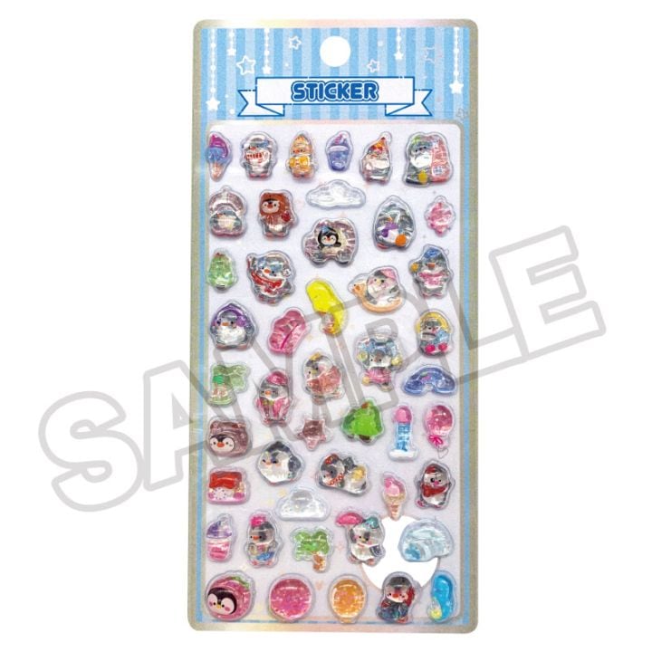 【即納品】★メール便★つやぷくシール 30-BL キラキラ ペンギン