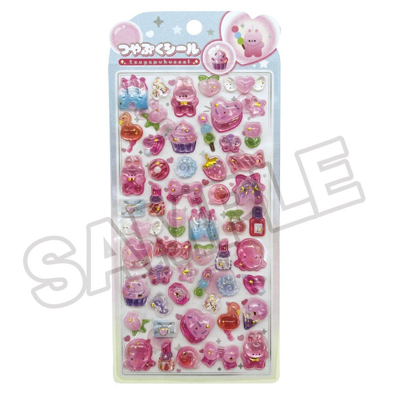 即納品】☆メール便☆つやぷくシール 53-PK ゴールド うさぎ おだんご