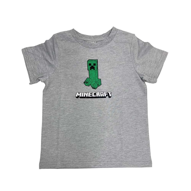 マインクラフト Tシャツ クリーパー グレー 130cm