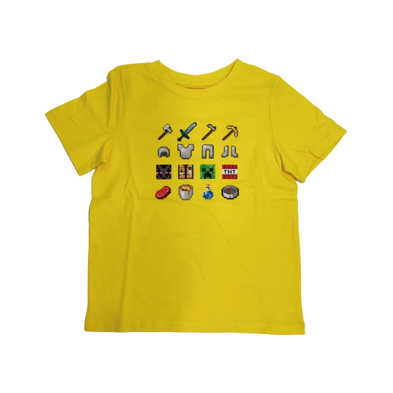 マインクラフト Tシャツ アイコン イエロー 130cm
