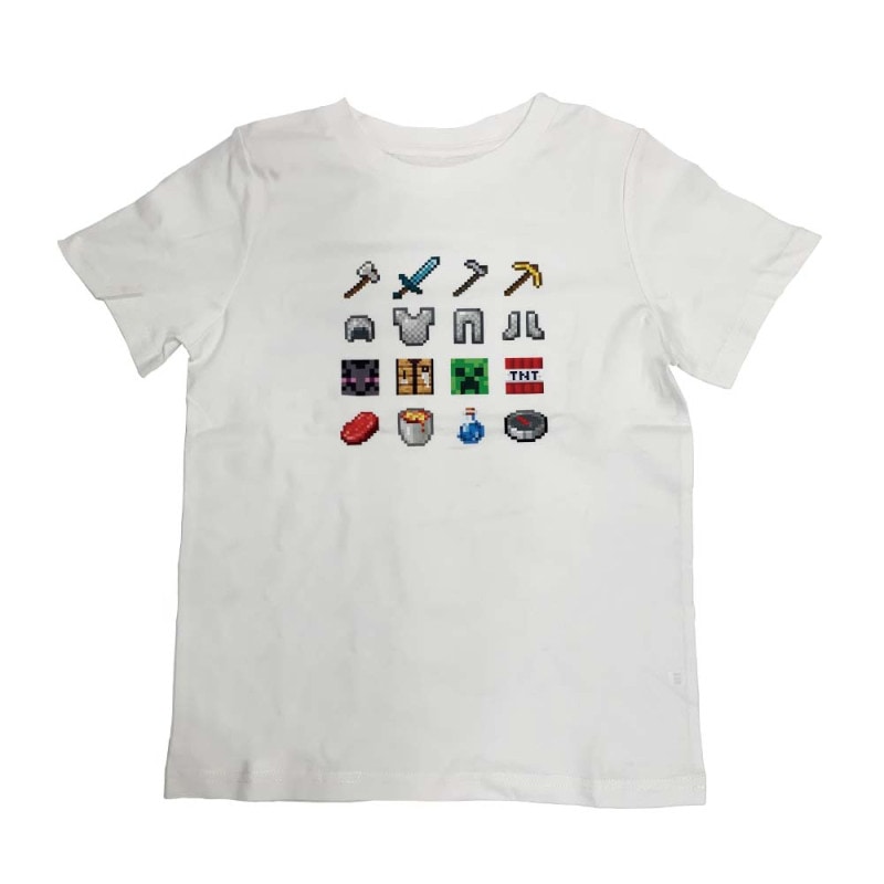 マインクラフト Tシャツ アイコン ホワイト 150cm