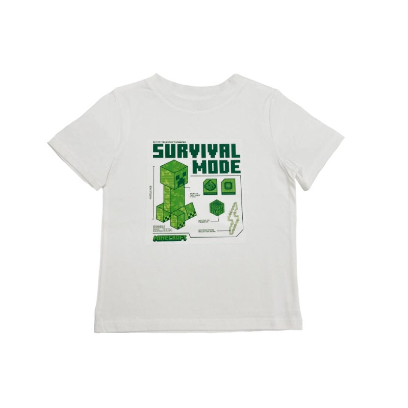 マインクラフト Tシャツ TECH クリーパー ホワイト 110cm