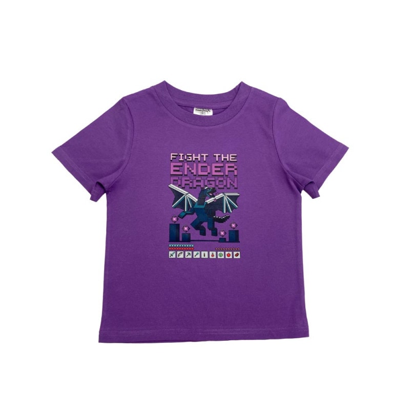 マインクラフト Tシャツ RETRO エンダードラゴン パープル 110cm
