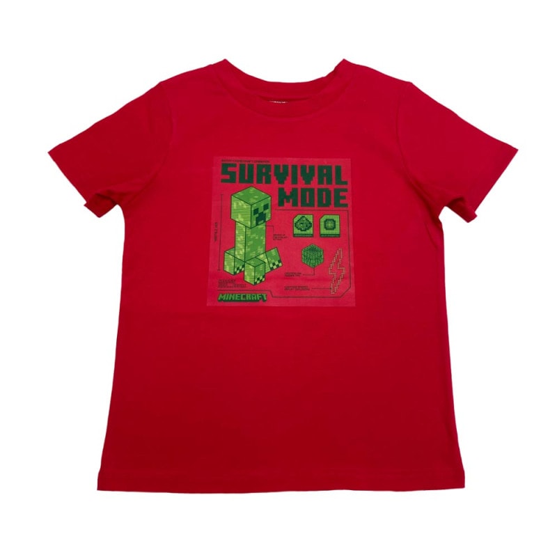 マインクラフト Tシャツ TECH クリーパー レッド 130cm