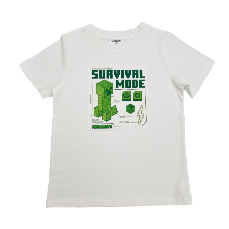 マインクラフト Tシャツ TECH クリーパー ホワイト 130cm