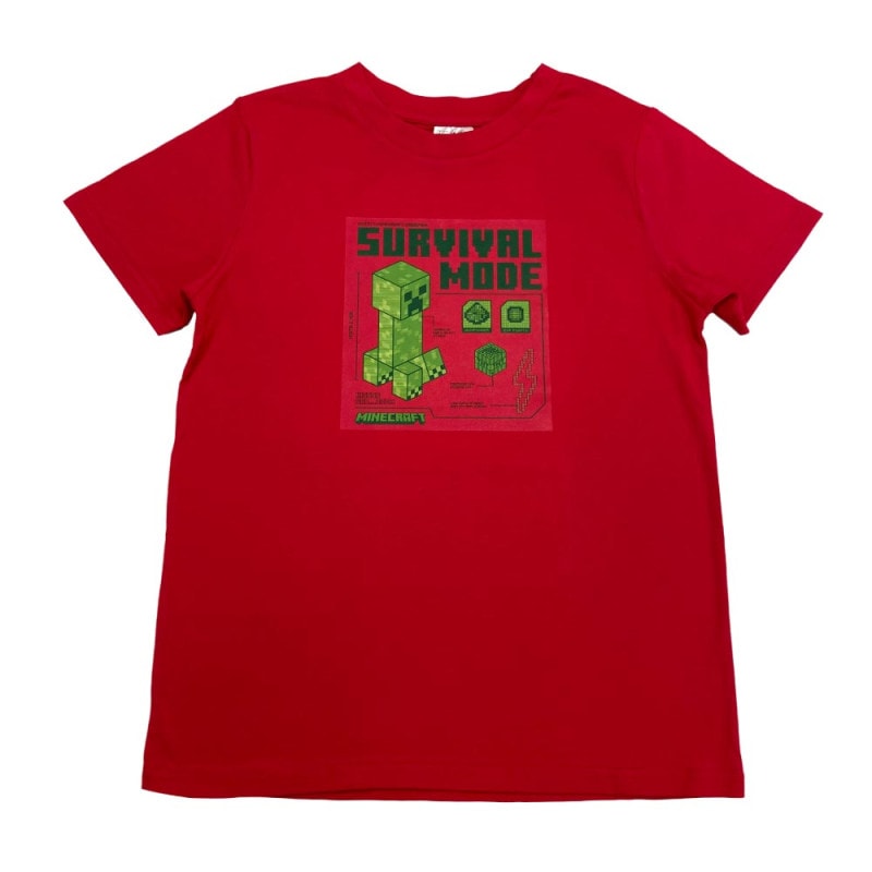 マインクラフト Tシャツ TECH クリーパー レッド 150cm