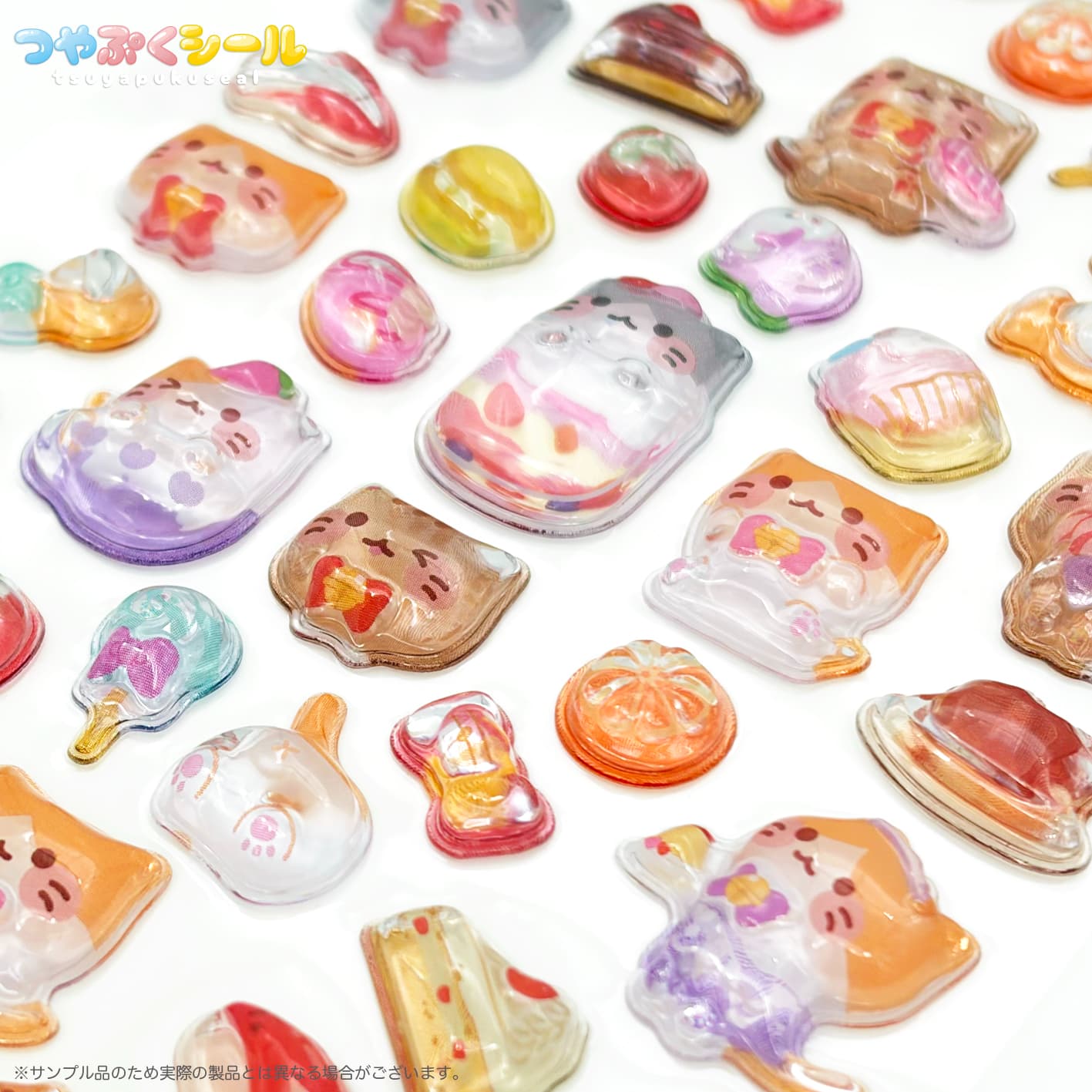 即納品】☆メール便☆つやぷくシール スイーツねこ | つやぷくシール