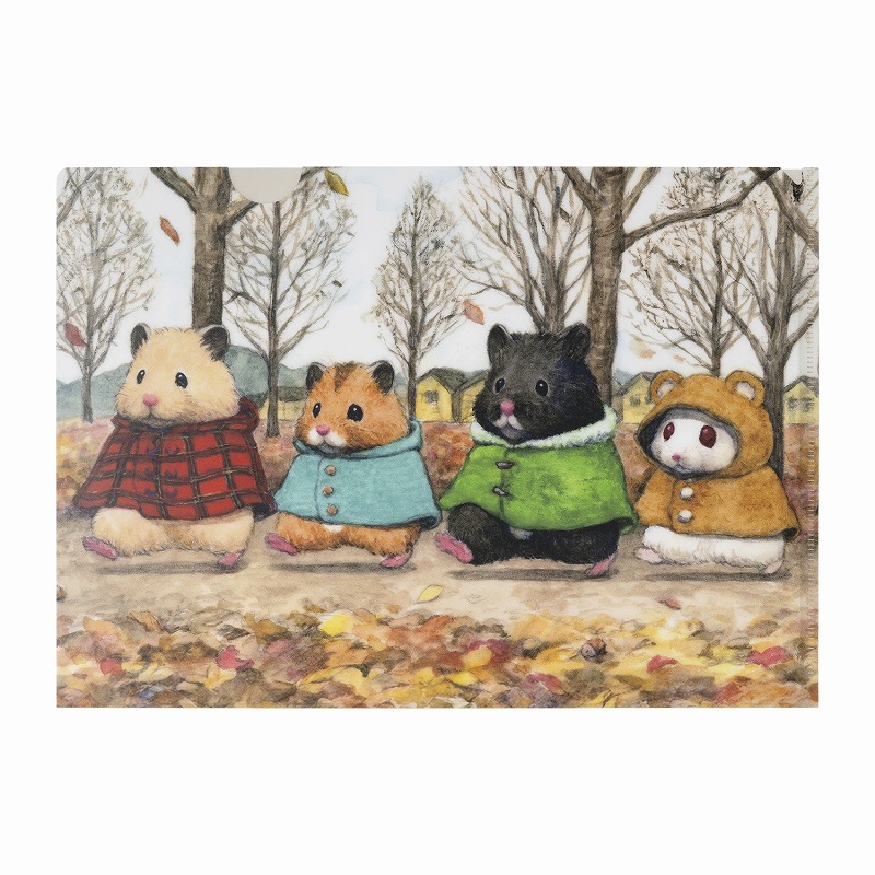 助六の日常 マットなクリアファイル (みんなで行進)