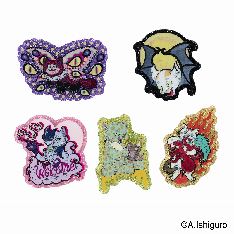 ばけねこだらけ トレーディングきらきらアクリルバッジ (全5種)