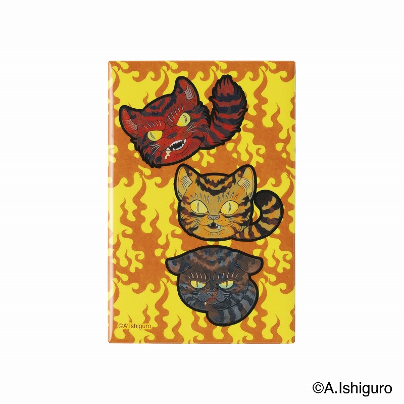 ばけねこだらけ スクエアマグネット (だるま猫) | ばけねこだらけ