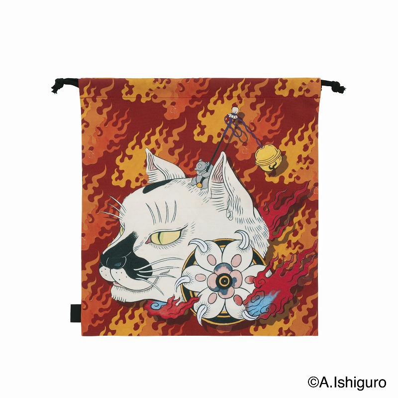 ばけねこだらけ 大きめ巾着